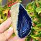 Agate blue dyed geode with cavity 171g