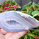 Gray agate geode with hollow 201g from Brazil