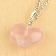 Rose quartz Q extra heart pendant Ag 925/1000