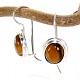 Tiger eye earrings with oval 10x8mm trim Ag