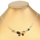 Amber butterfly necklace Ag 45-48cm