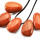 Aventurine synthetic oval pendant on leather