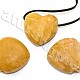 Calcite Yellow larger heart pendant on leather