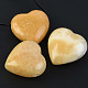 Calcite Yellow larger heart pendant on leather