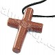 Aventurine synthetic leather cross pendant large