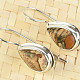 Image jasper drop earrings with bezel Ag