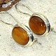 Tiger eye earrings with oval flange Ag