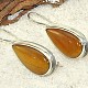 Tiger eye bead drop earrings with large Ag