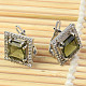 Luxury earrings with stones Ag 925/1000 square