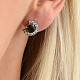 Luxury earrings with cubic zirconia stones and 7 mm Ag 925/1000