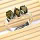 Vltavín prsten kapky 7 x 5mm Ag 925/1000 + Rh
