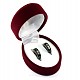 Velvet oval burgundy gift box for earring