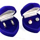 Velvet gift box blue heart earrings