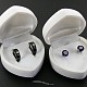 Velvet gift box on a white heart earrings