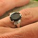 Vltavín a zirkony prsten brus ovál 14 x 10mm stříbro Ag 925/1000 + Rh