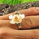 Botanic Collection: Ag silver flower ring with pearl
