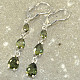 Moldavite earrings drops trio cut Ag 925/1000
