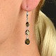 Moldavite earrings drops trio cut Ag 925/1000