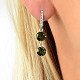 Moldavite earrings with cubic zirconia Ag 925/1000 + Rh 9x9mm