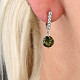 Moldavite earrings with cubic zirconia Ag 925/1000 + Rh