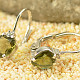 Moldavite heart earrings + zircon 6x6mm Ag 925/1000 Rh +