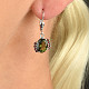 Moldavite earrings with oval garnet Ag 925/1000