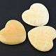 Heart flat calcite yellow 45 mm
