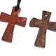 Leather cross pendant diamond brekciový