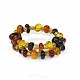 Amber ring with beads mix