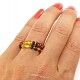 Amber ring with beads mix