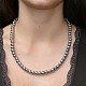 Necklace hematite beads 8 mm plated 50 cm