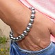 Hematite beads bracelet plated 10 mm