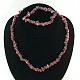 Rodonit jewelry set - necklace + bracelet 45 cm