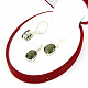 A set of jewelry moldavite 11x9mm Ag 925/1000 standard cut