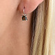 Earrings Ag 925/1000 moldavites square 5x5mm