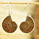 Ammonite earrings in silver Ag 925/1000