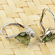 Earrings with moldavite 6 mm trine Ag 925/1000