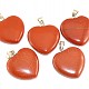 Red jasper heart pendant jewelery bail