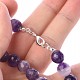 Amethyst necklace polished beads 10 mm 52 cm