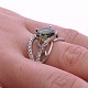 Vltavín prsten se zirkony kulatý 9mm standard brus Ag 925/1000 + Rh