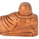Buddha lying on wood 13 x 20 cm