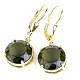 Moldavite gold earrings with 5.15 g Au 585/1000 14K