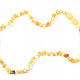 Milky opaque amber necklace pebbles 35 cm (children's size)