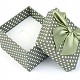 Gift box with green ribbon 5 x 5 cm - on a ring, earrings