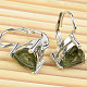 Moldavite trigon earrings 8 x 8mm standard cut Ag 925/1000 + Rh