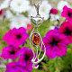 Amber pendant cat Ag 925/1000