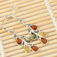 Silver earrings with jartare tri-color Ag 925/1000 4.4g