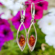 Silver earrings with jertare in the shape of a teardrop Ag 925/1000