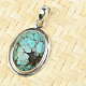 Turquoise pendant oval Ag 925/1000 5.18g