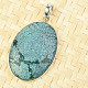 Turquoise pendant oval Ag 925/1000 11.17g